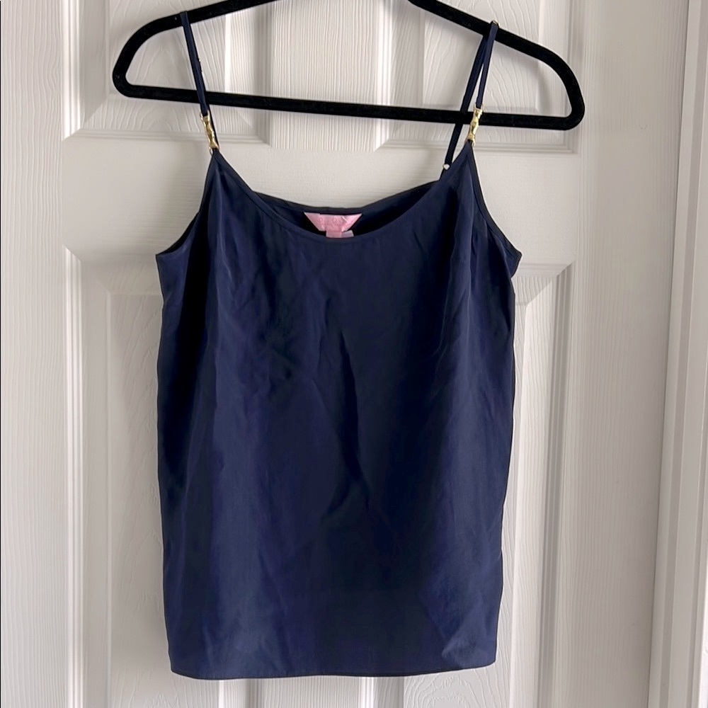 Lilly Pulitzer 100%Silk Blue Fitted Camisole Top